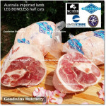Lamb LEG BONELESS frozen HALF CUT AS STEAKS 2.5cm 1" 1.5-1.8kg 4-5pcs (price/kg) any brand in stock Australia Midfield Wammco WhiteStripe McHerd